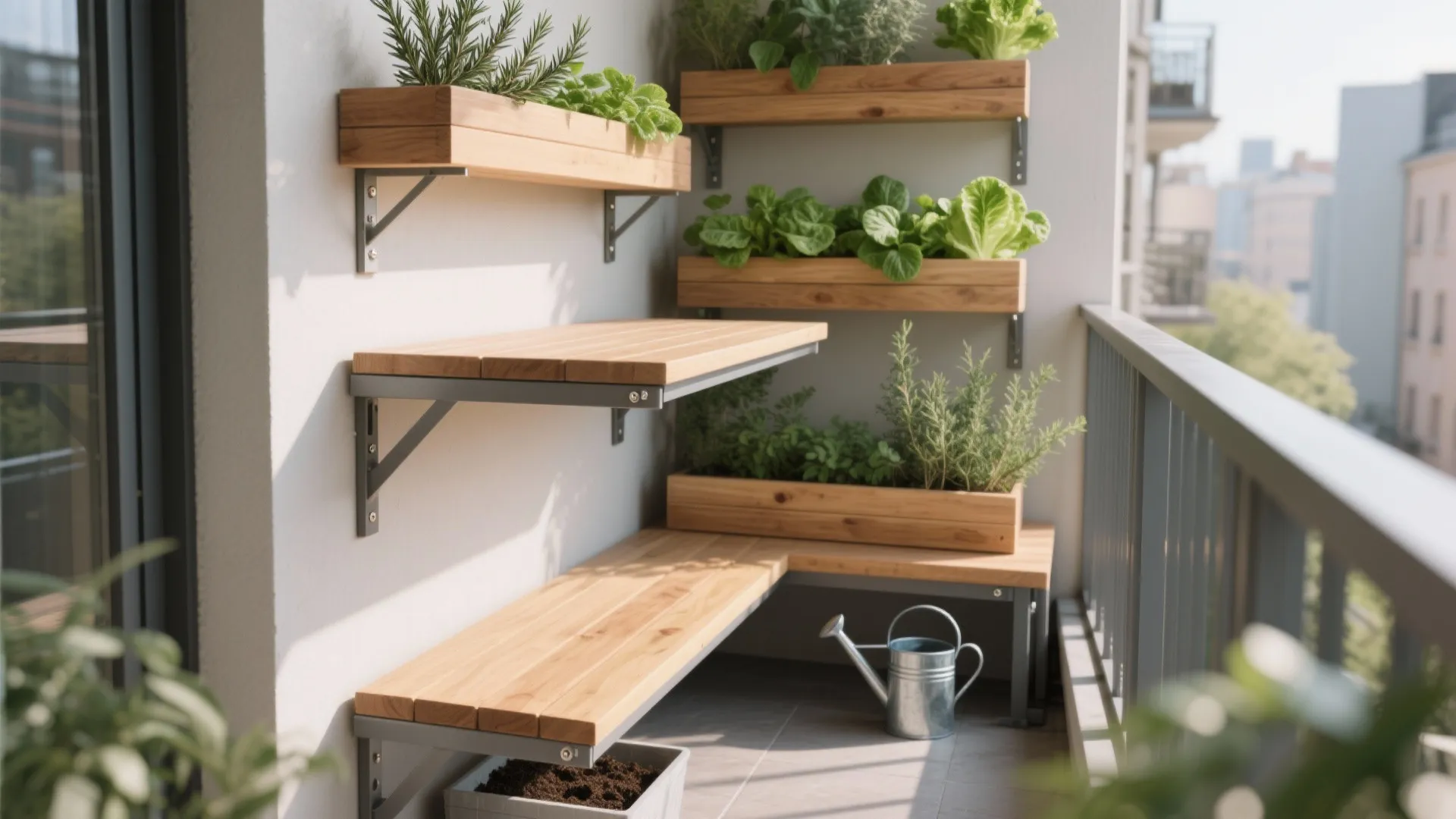 Foldable furniture with multi-level shelves