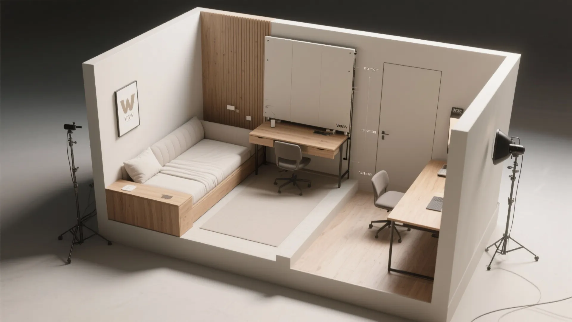 Tip 3: Fold-down wall desk paired with a daybed