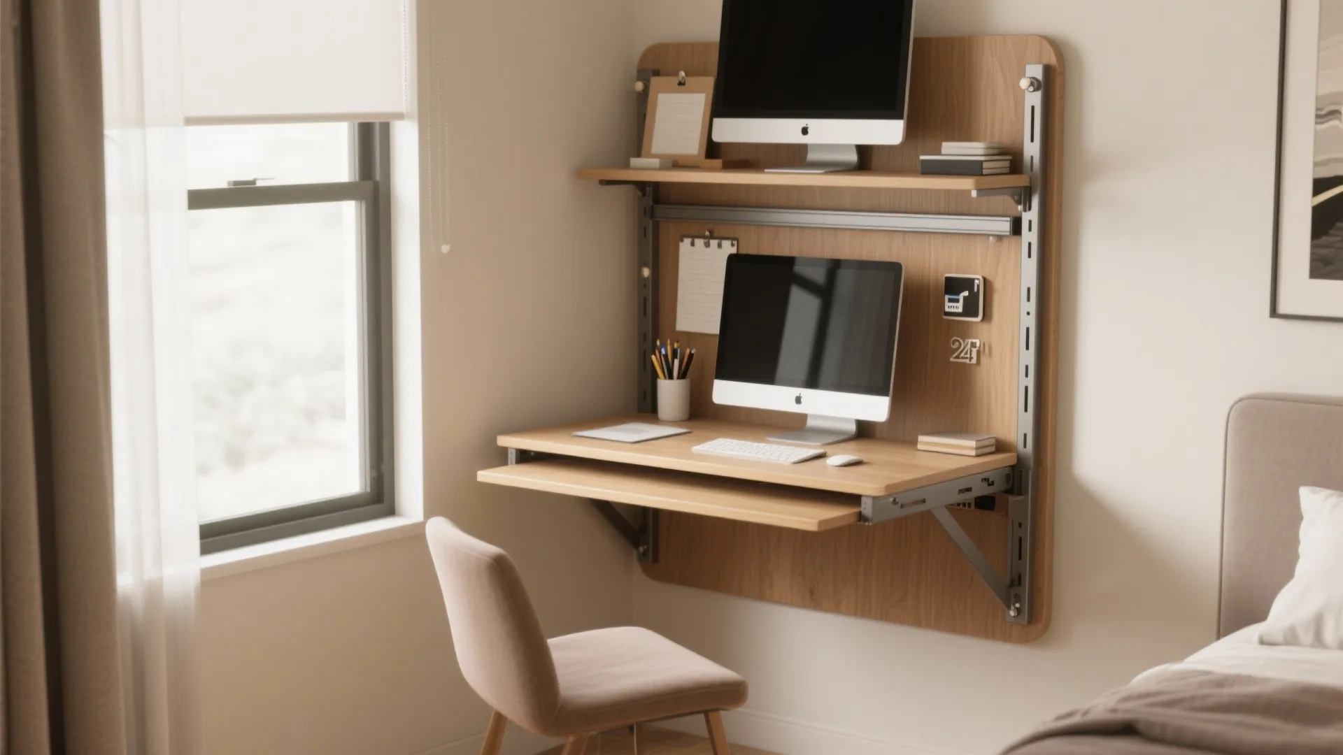 1. The Fold-Down Desk That Disappears