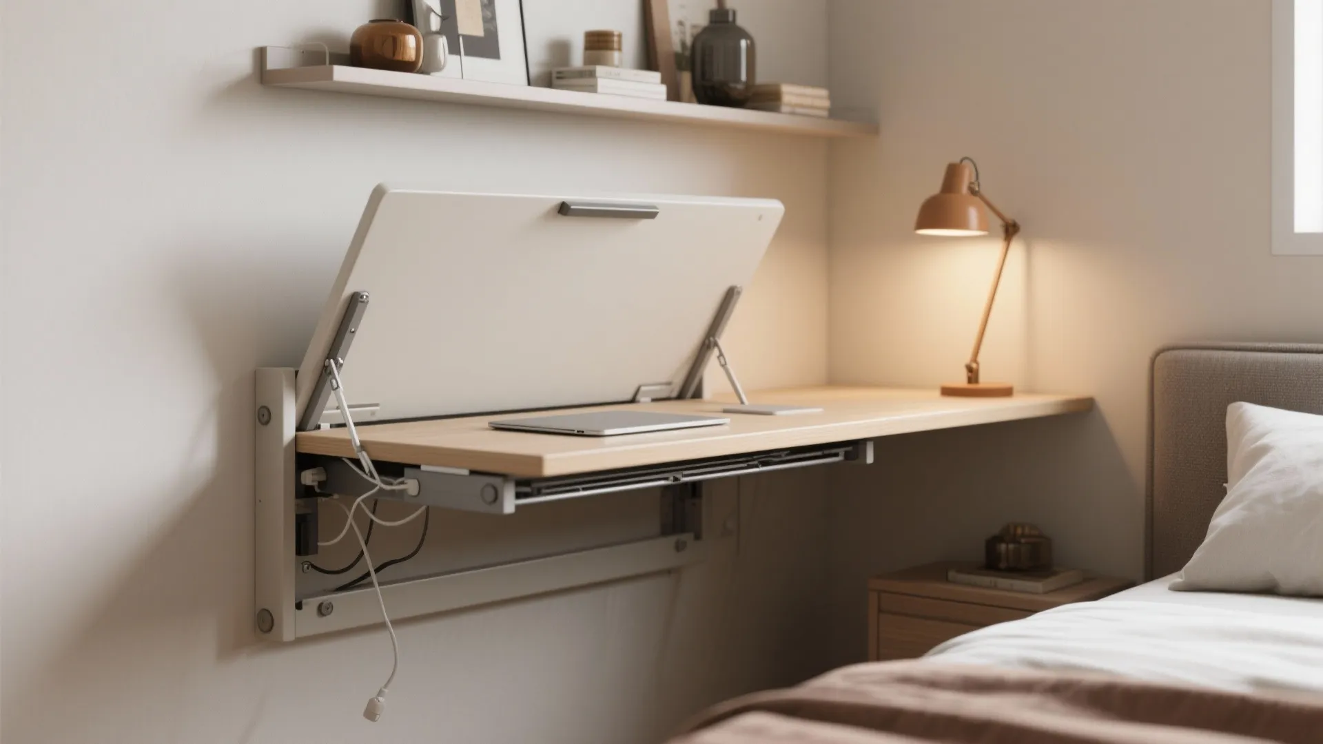 3. Fold-down desk and multi-use corners