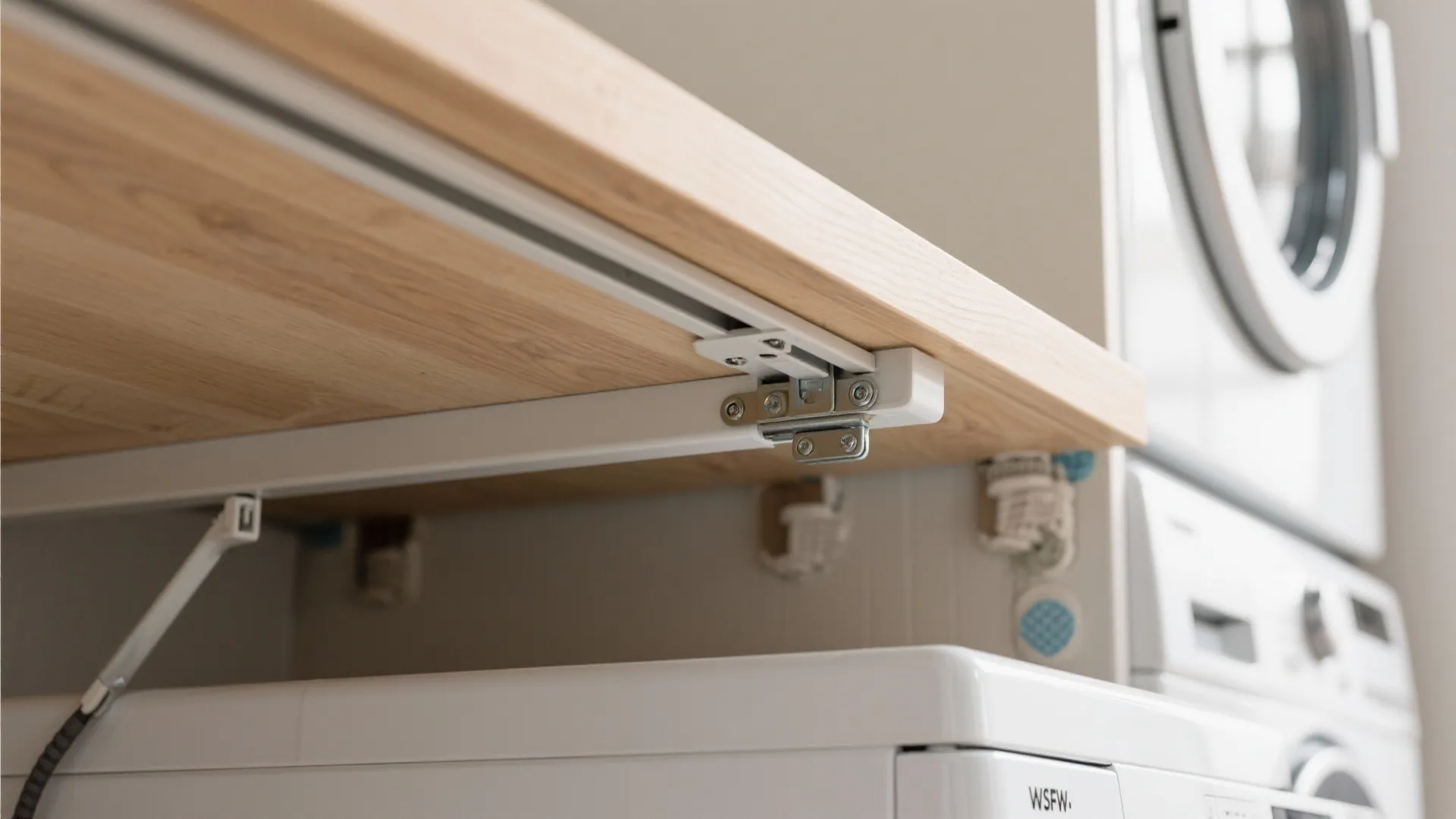 1) Minimalist Wall-Desk Over Washer-Dryer