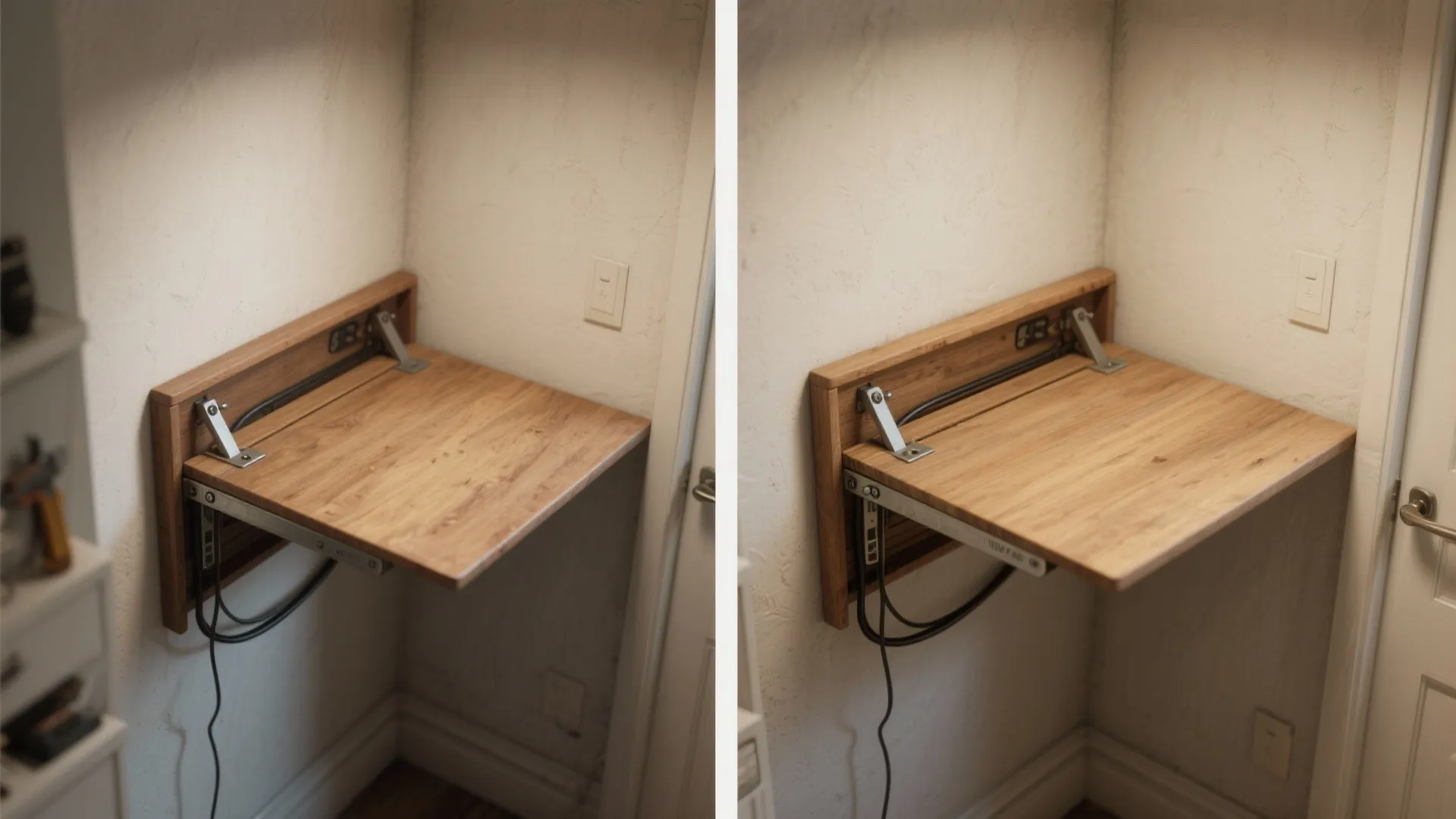 2) Fold-down desk: When you need surface, then you don’t