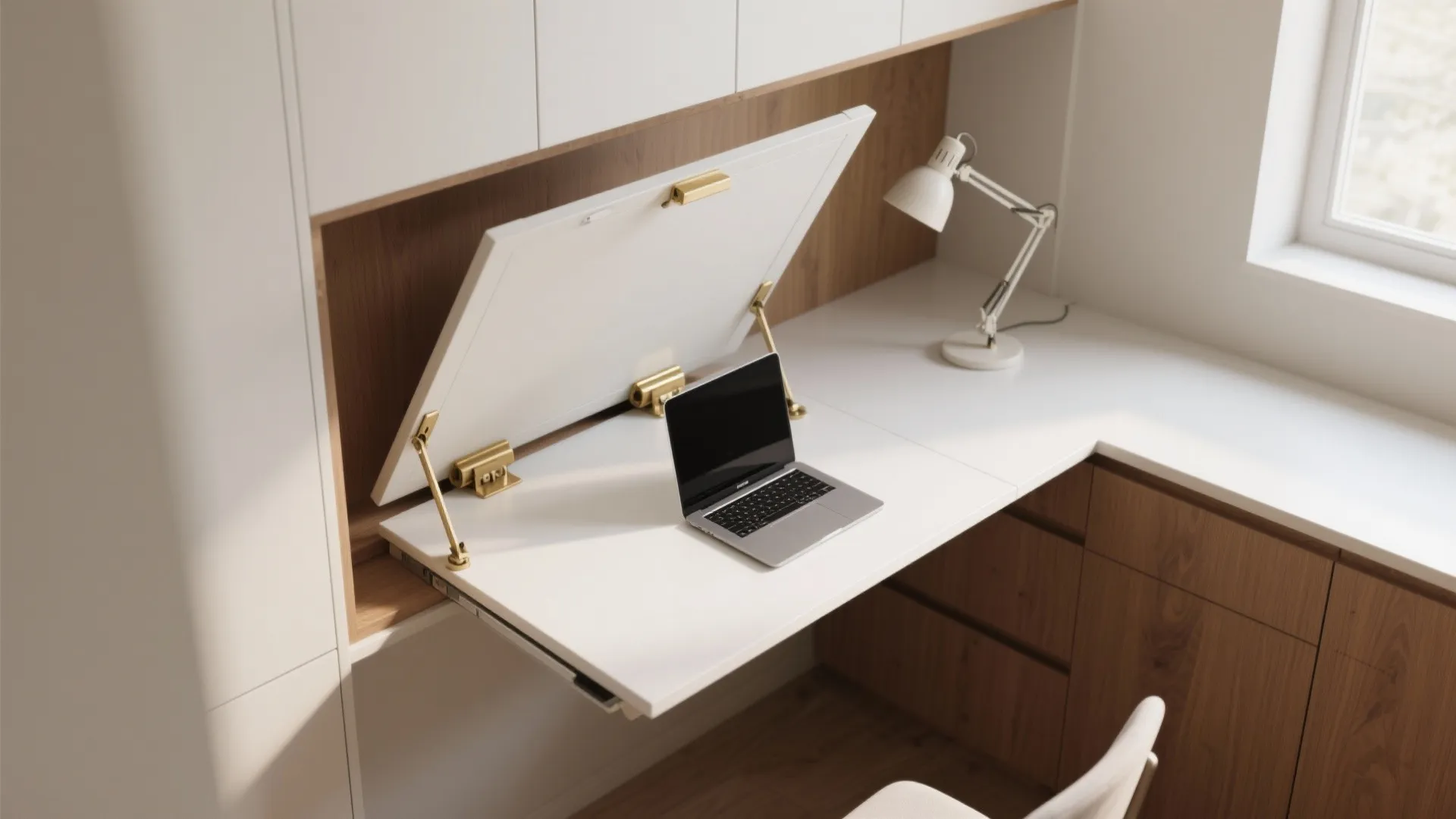 2. Fold-Down Desk Nook