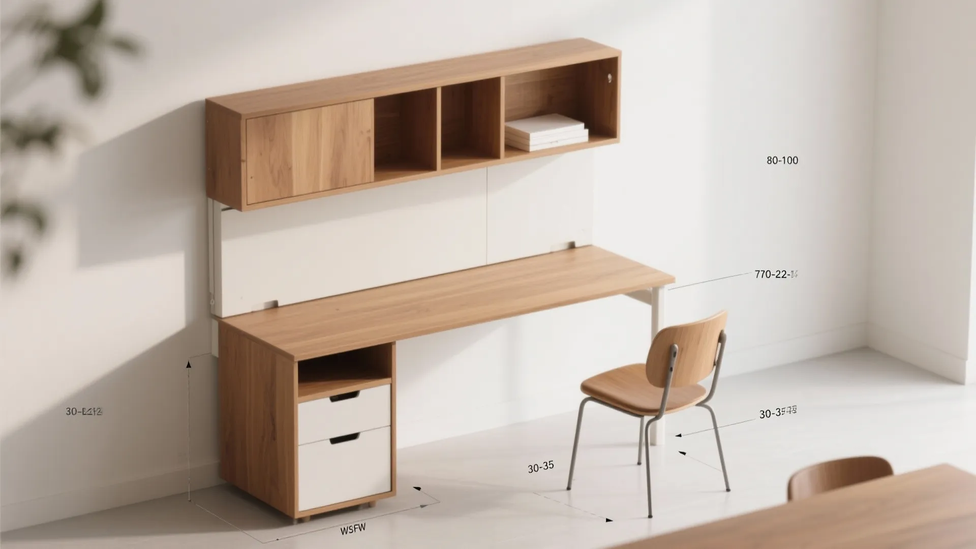 Fold-down desk with hidden storage