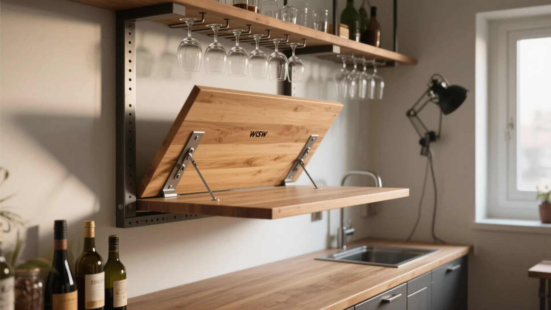 Idea 1: Fold-Down Wall Bar