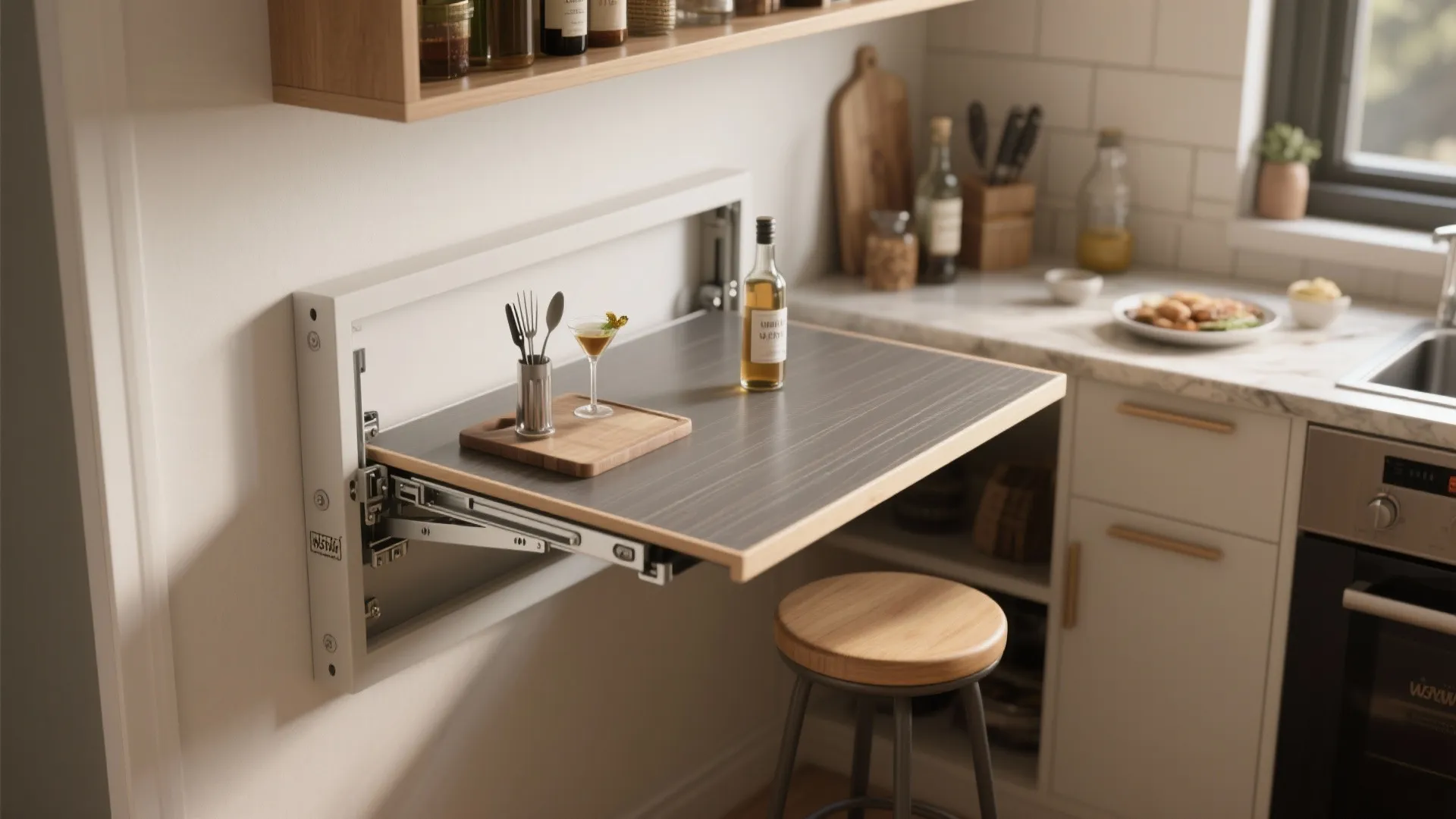 3. Fold‑down Bar Table for Tiny Kitchens
