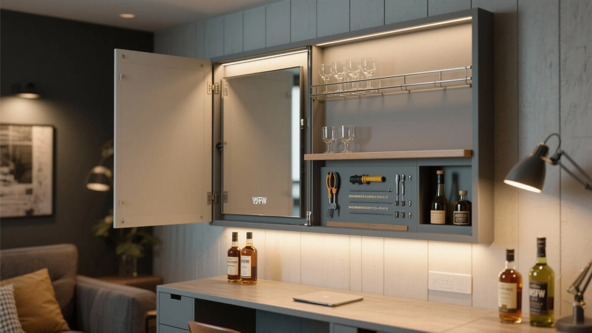 Fold-Down Bar or Desk (Two-in-One)