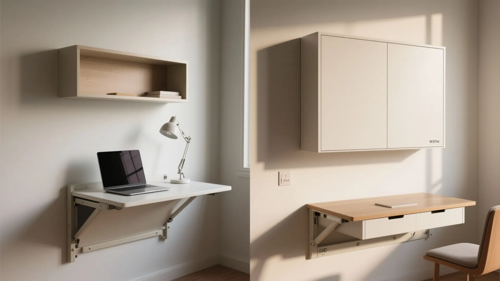 2. Fold-down hutch desk: hide it when you’re done