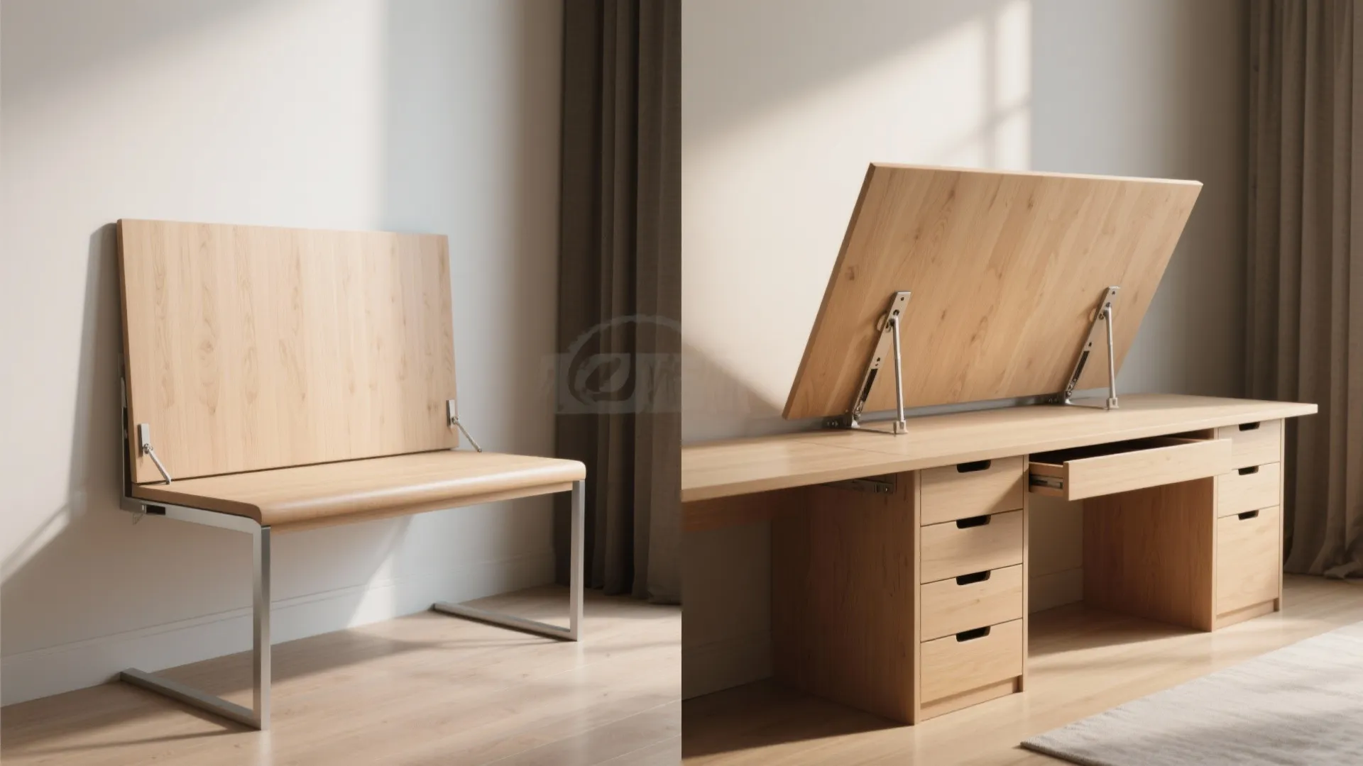 2. Build a fold-down bench with hidden compartments