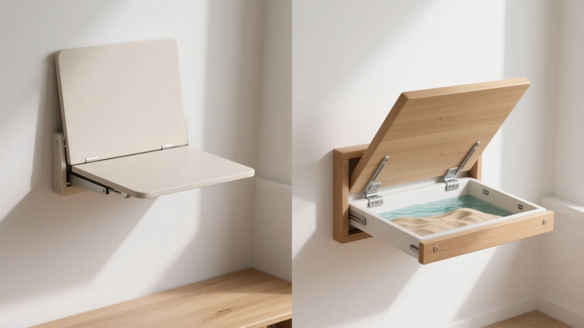 5. Minimalist Fold-Down Bench Table