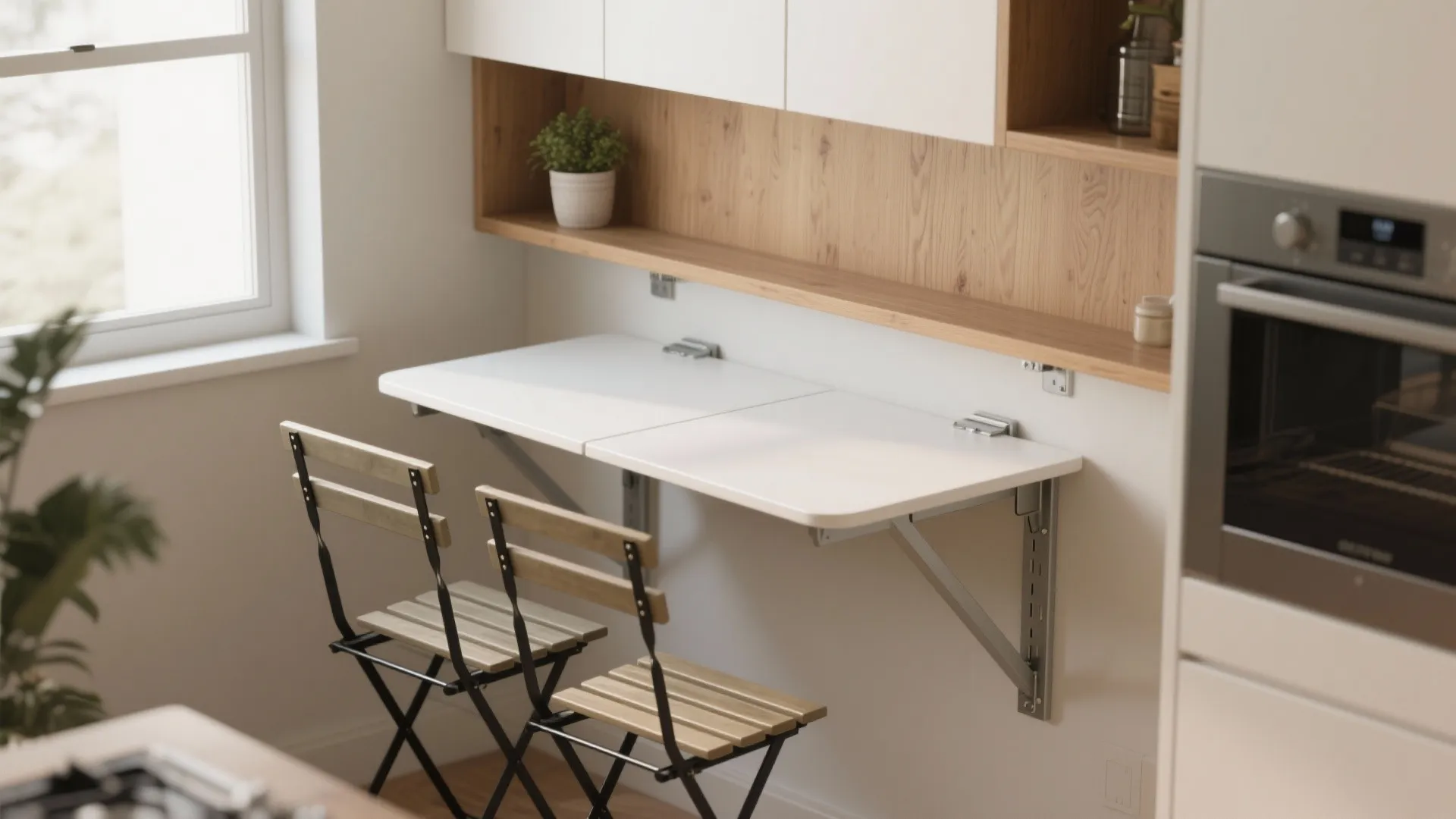 1. Fold-down bistro set with hidden storage