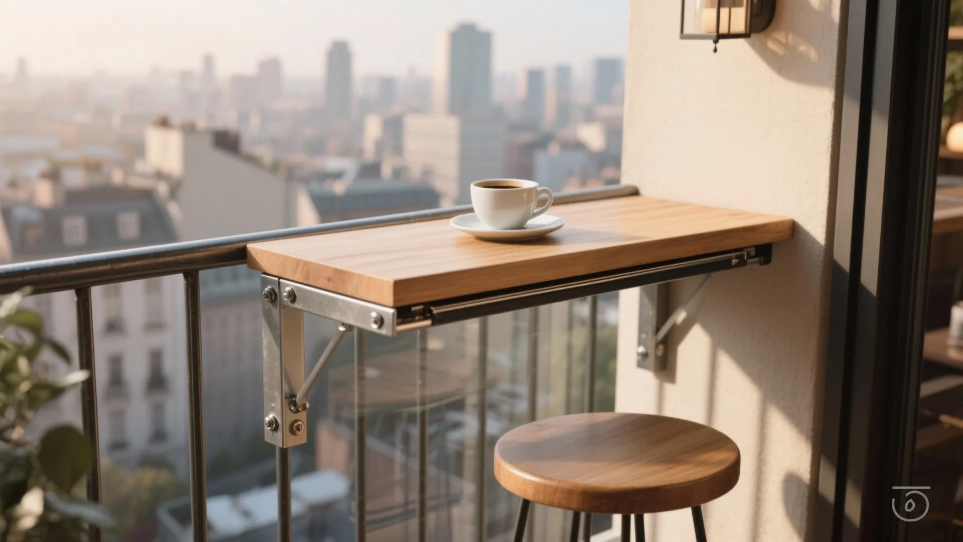 Fold-Down Bistro Bar on the Balustrade