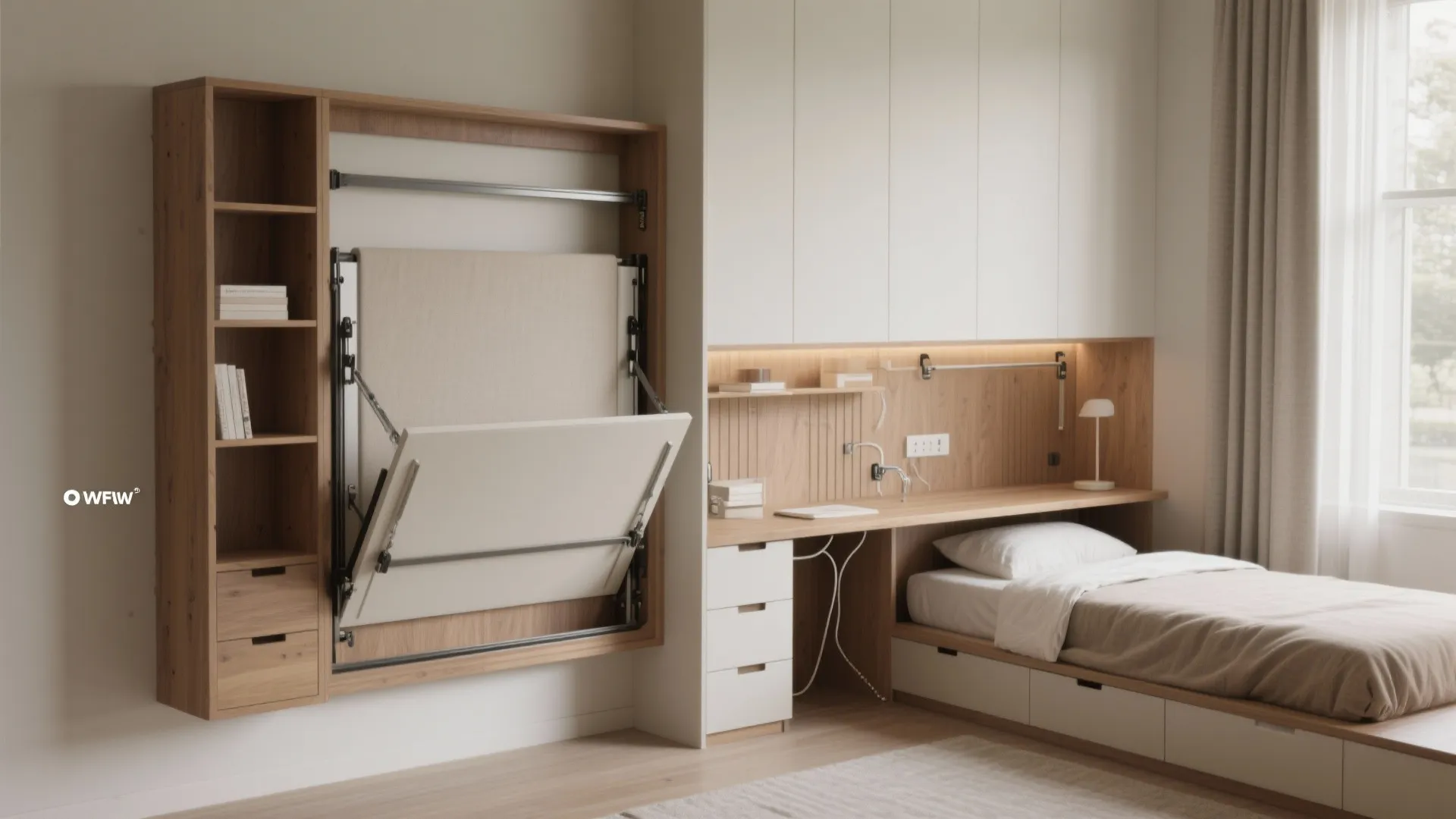 4. Fold-down Solutions for Multi-use Rooms