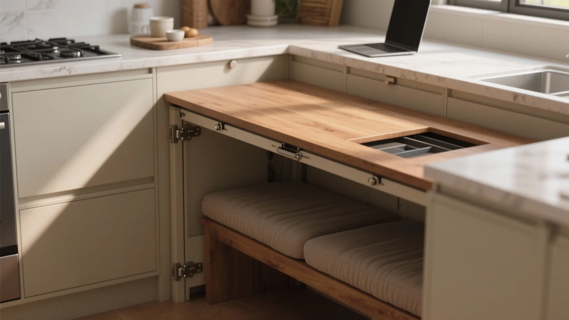 4. Fold-Down Counter or Breakfast Nook