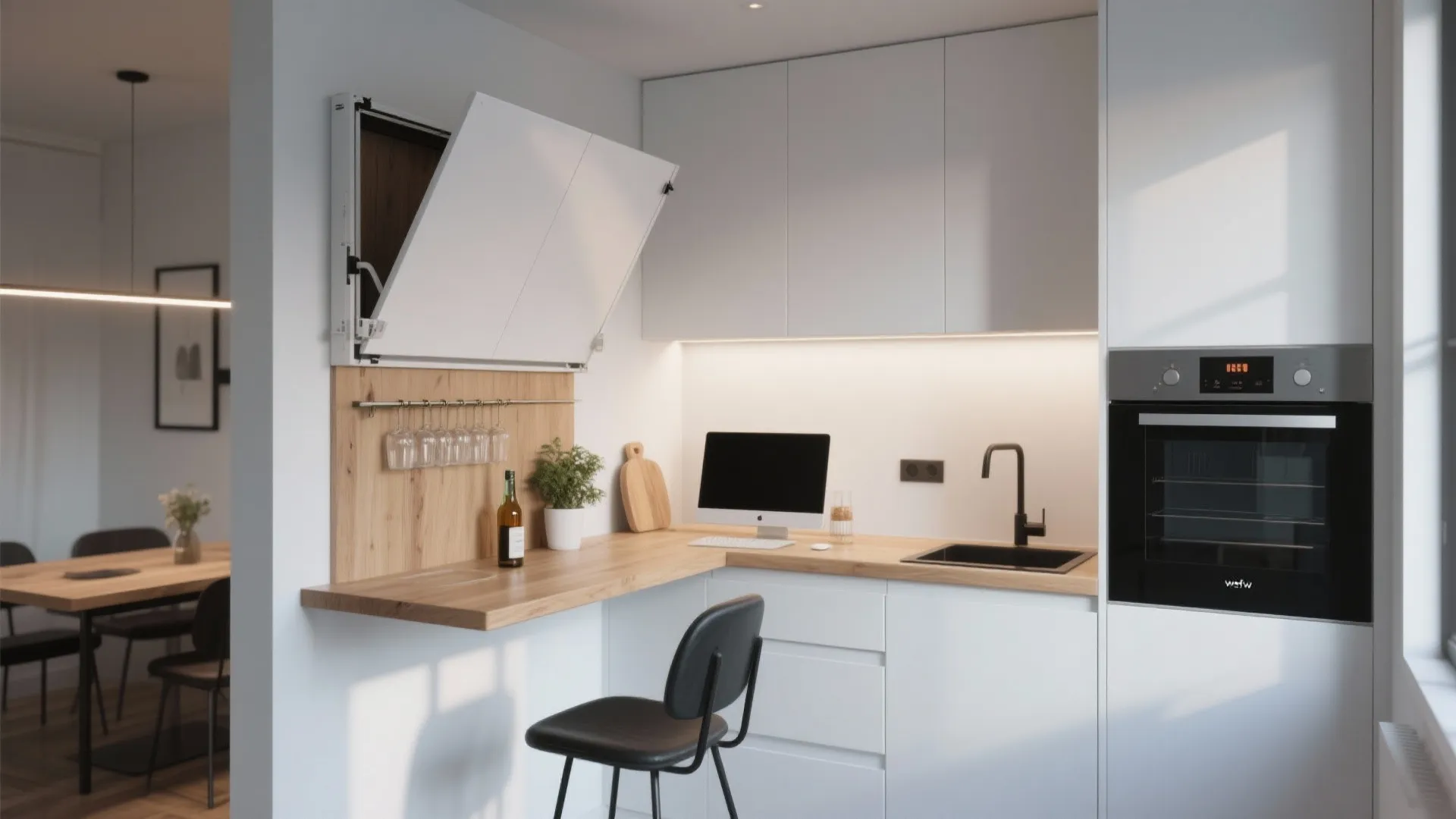 4. Fold-Down Wall Counter