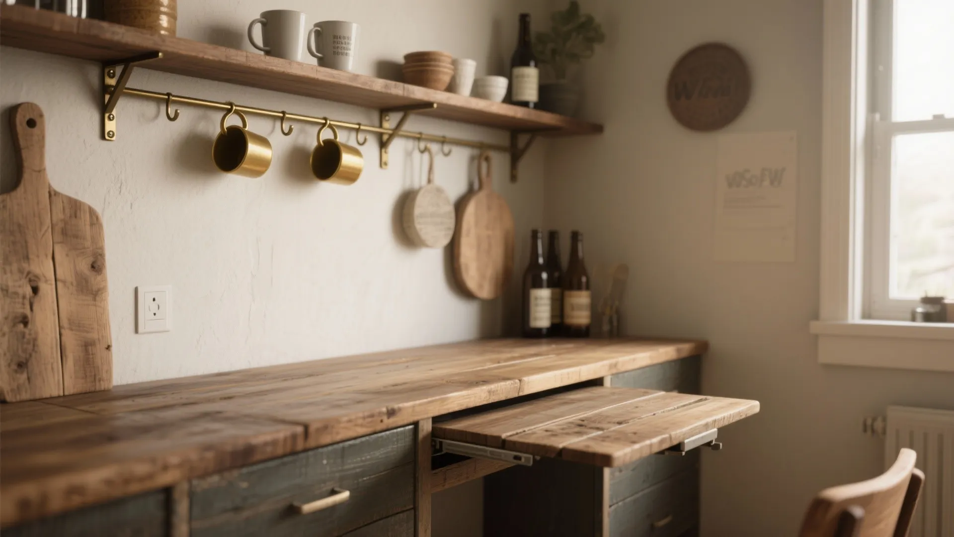 1. Fold-down Counter with Vertical Storage