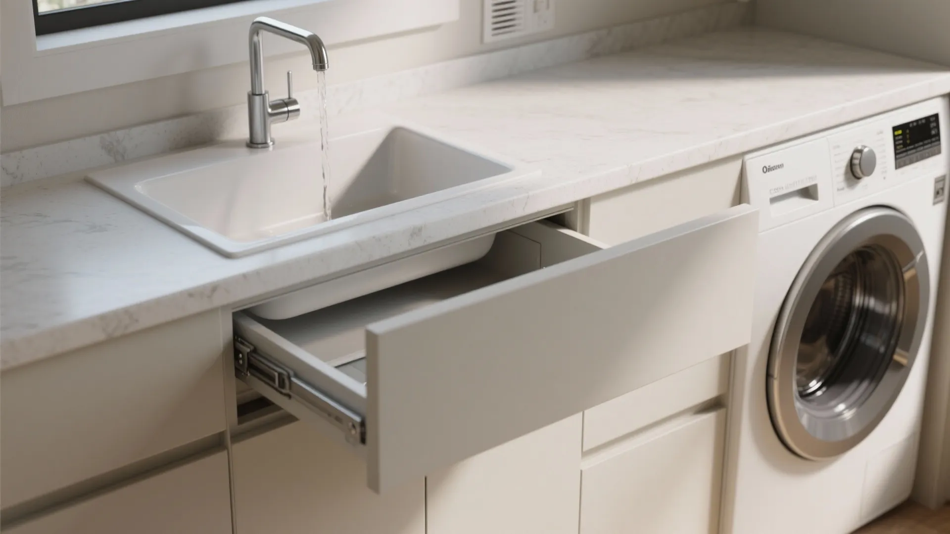 4. Fold-Down Counter and Multi-Use Sink