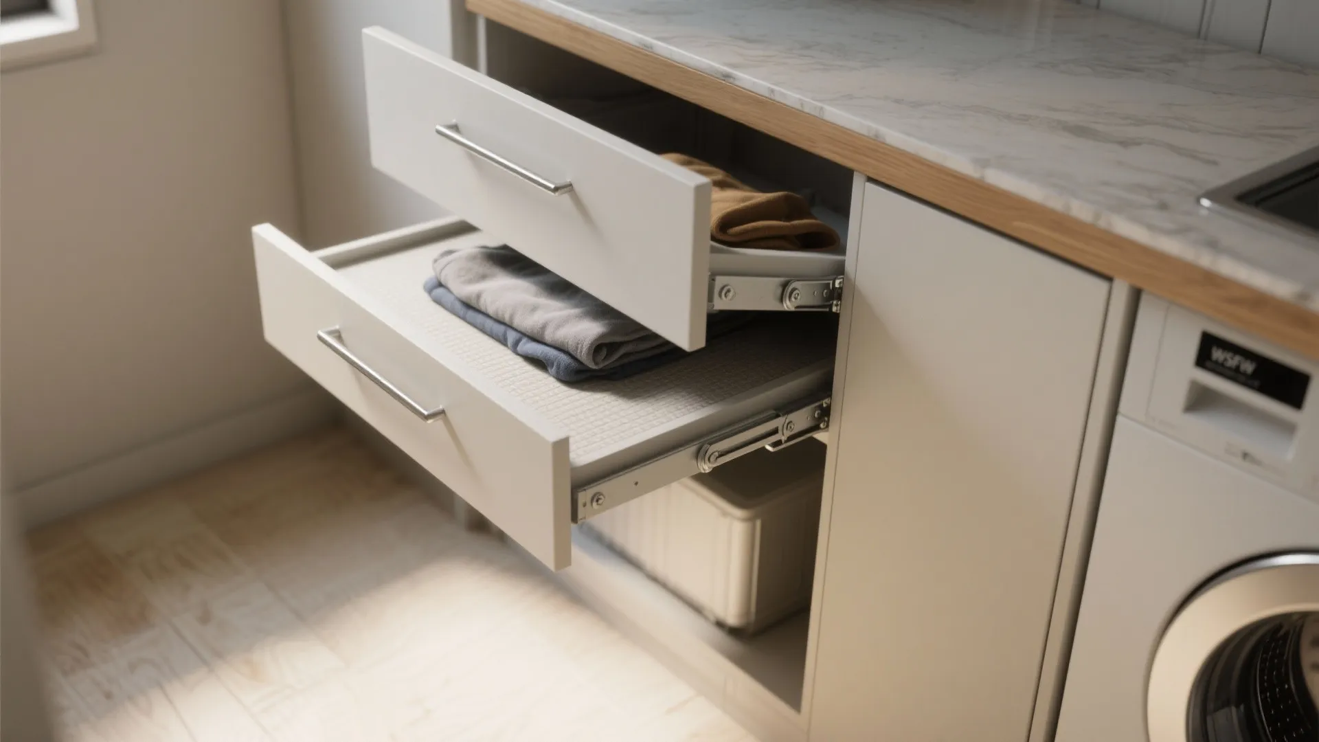 2. Fold-down countertops that hide everything