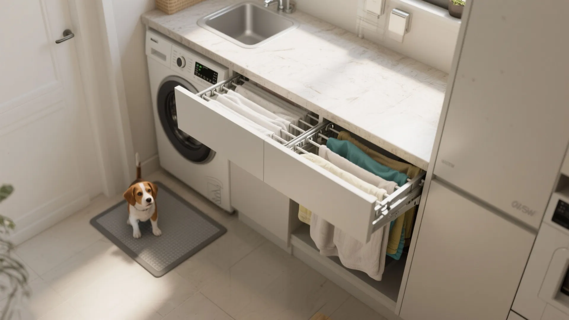 4. Fold-Down or Pull-Out Counter: Big Help in Tiny Rooms