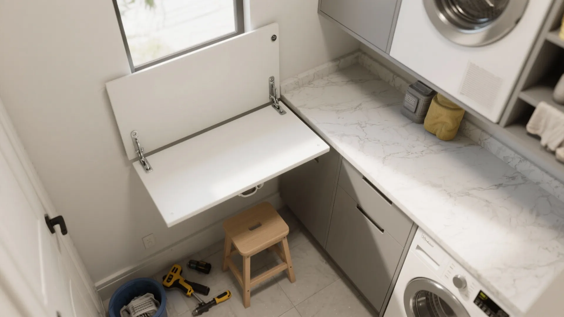 2. Fold-Down Drop-Leaf Counter