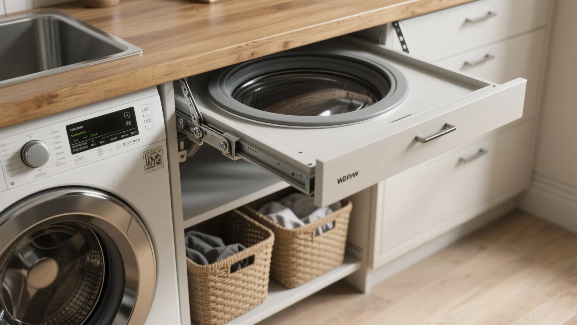 2. Add a Fold-Down Counter and Hidden Hampers