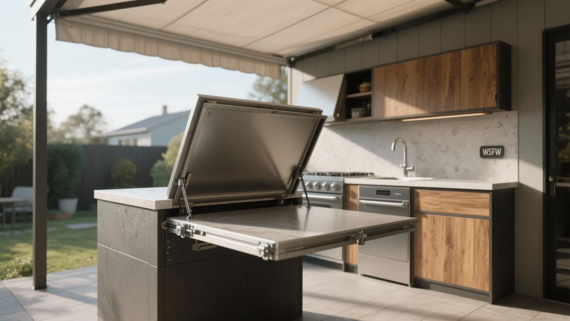 1. Fold-down counters and Murphy-style prep stations