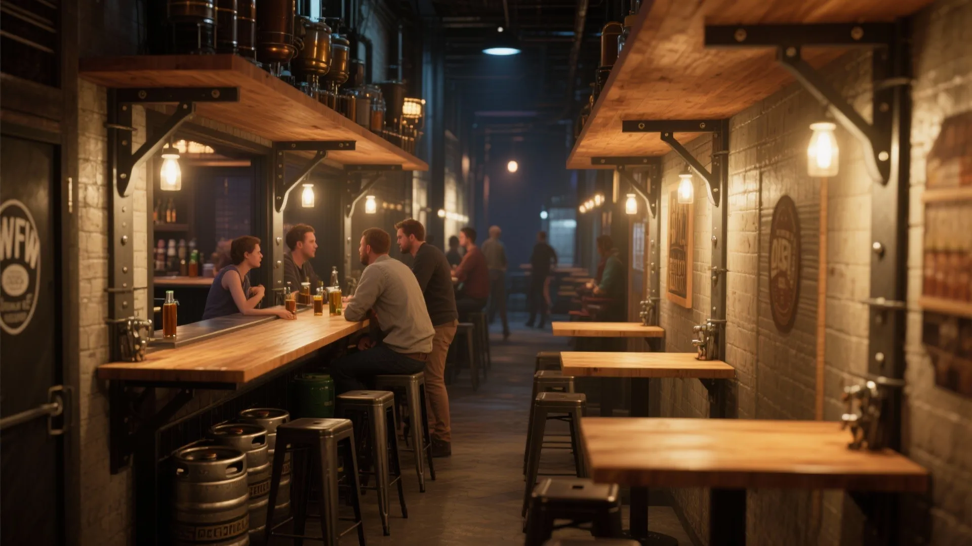 2. Fold-down counters for flexible seating