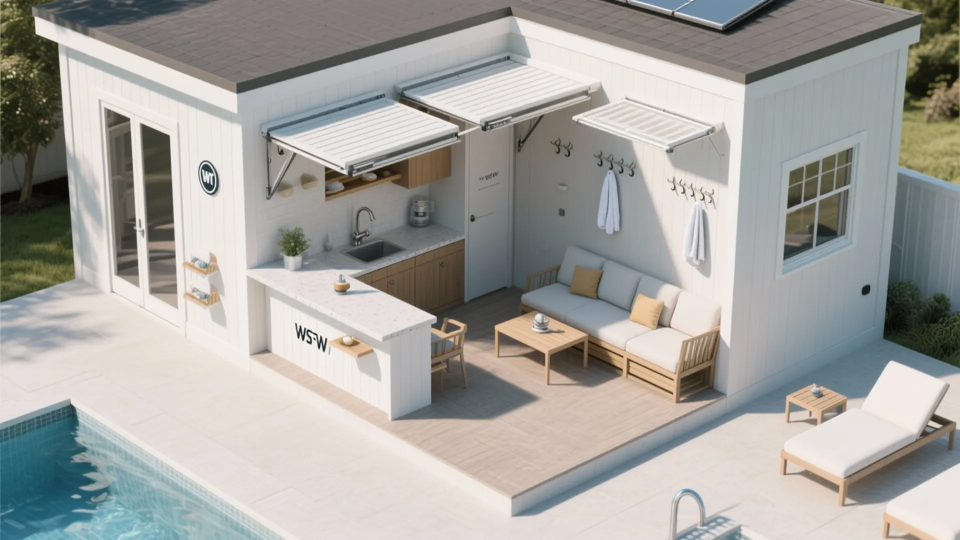 4. Fold-Down Counters and Multi-Use Seating