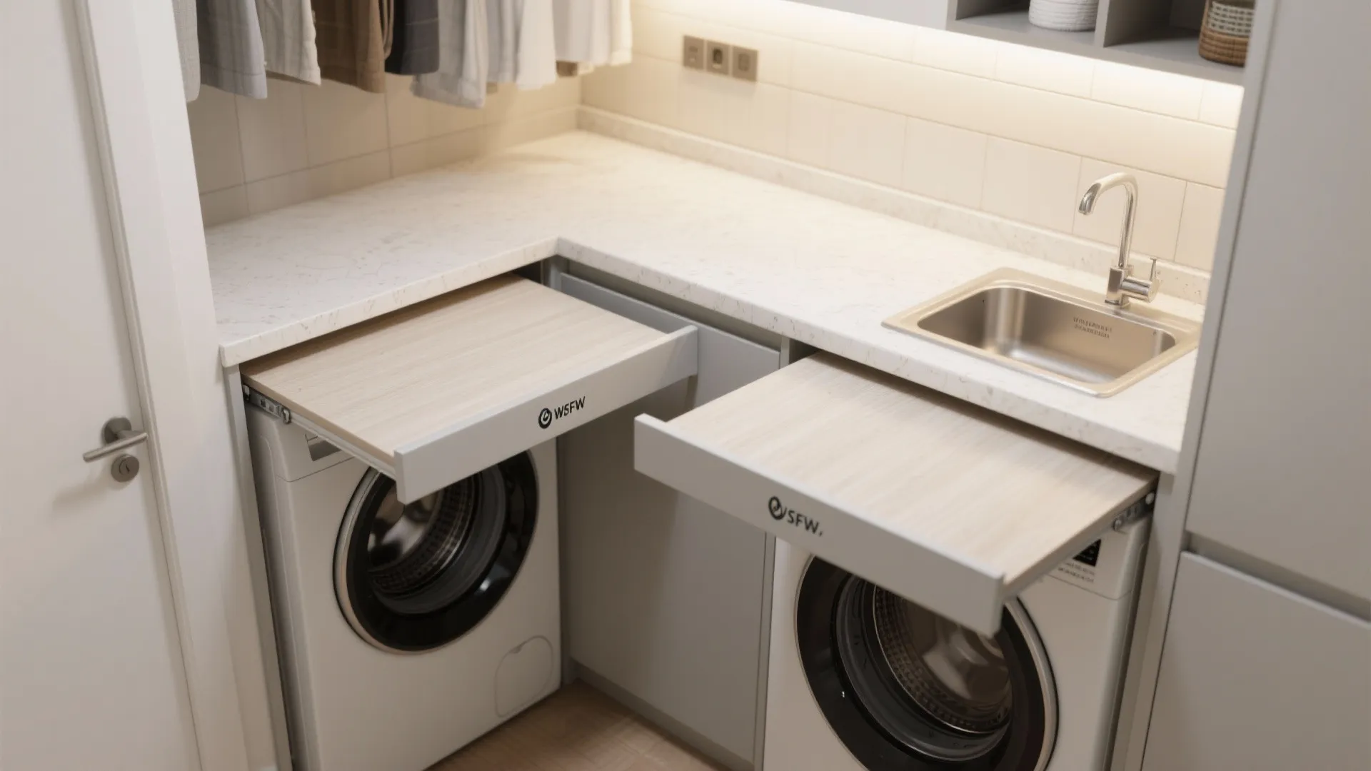 2. Fold-Down Work Surfaces