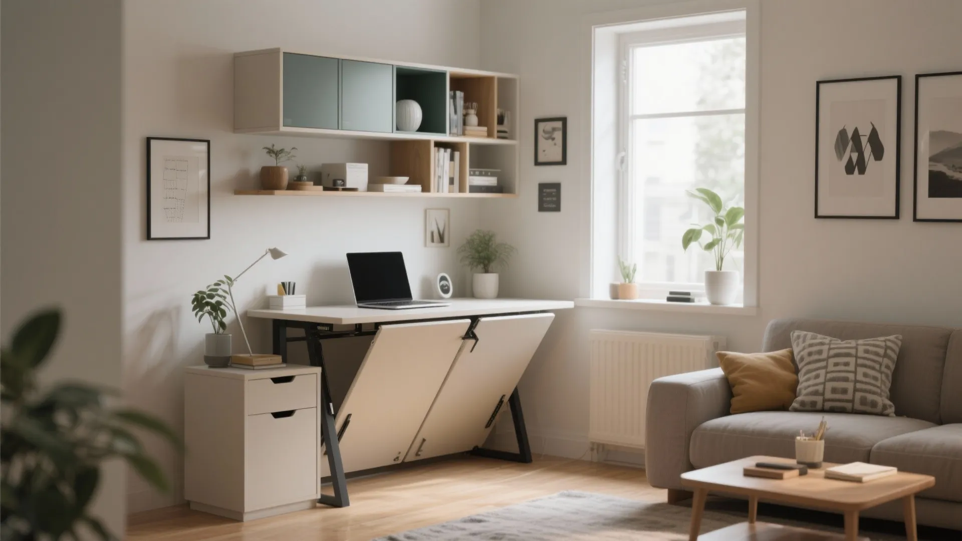 9. Fold-Down Desk for Work-From-Home