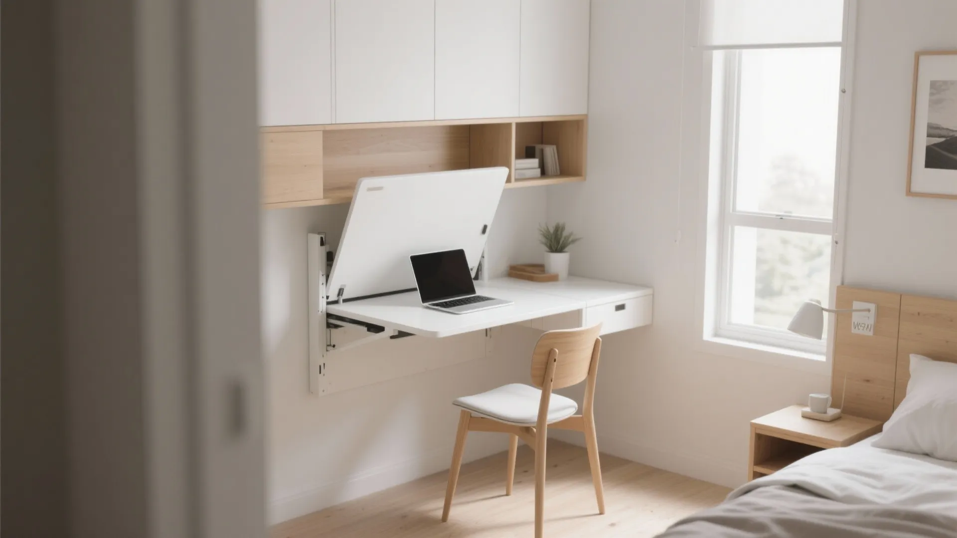 7. Fold-Down Wall Desk