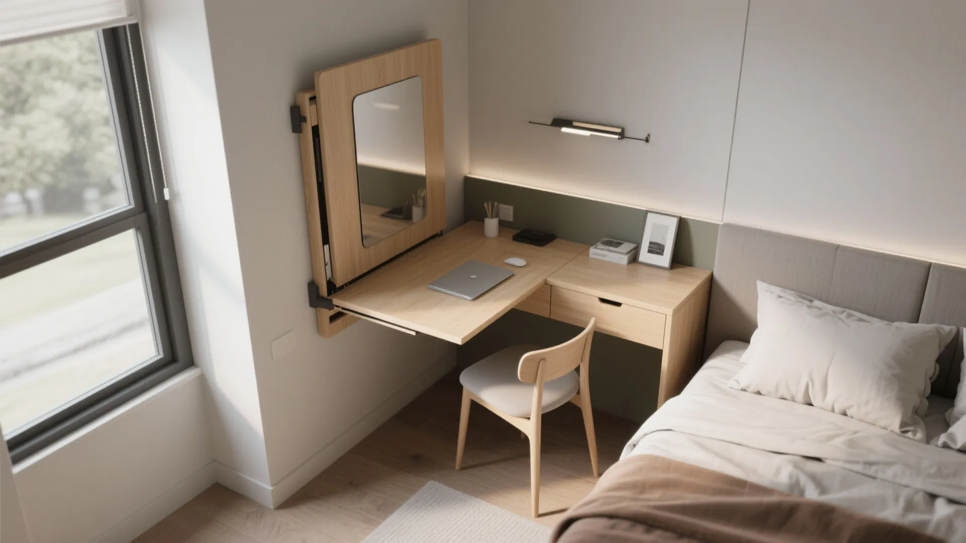 4. Fold-down Desk or Vanity