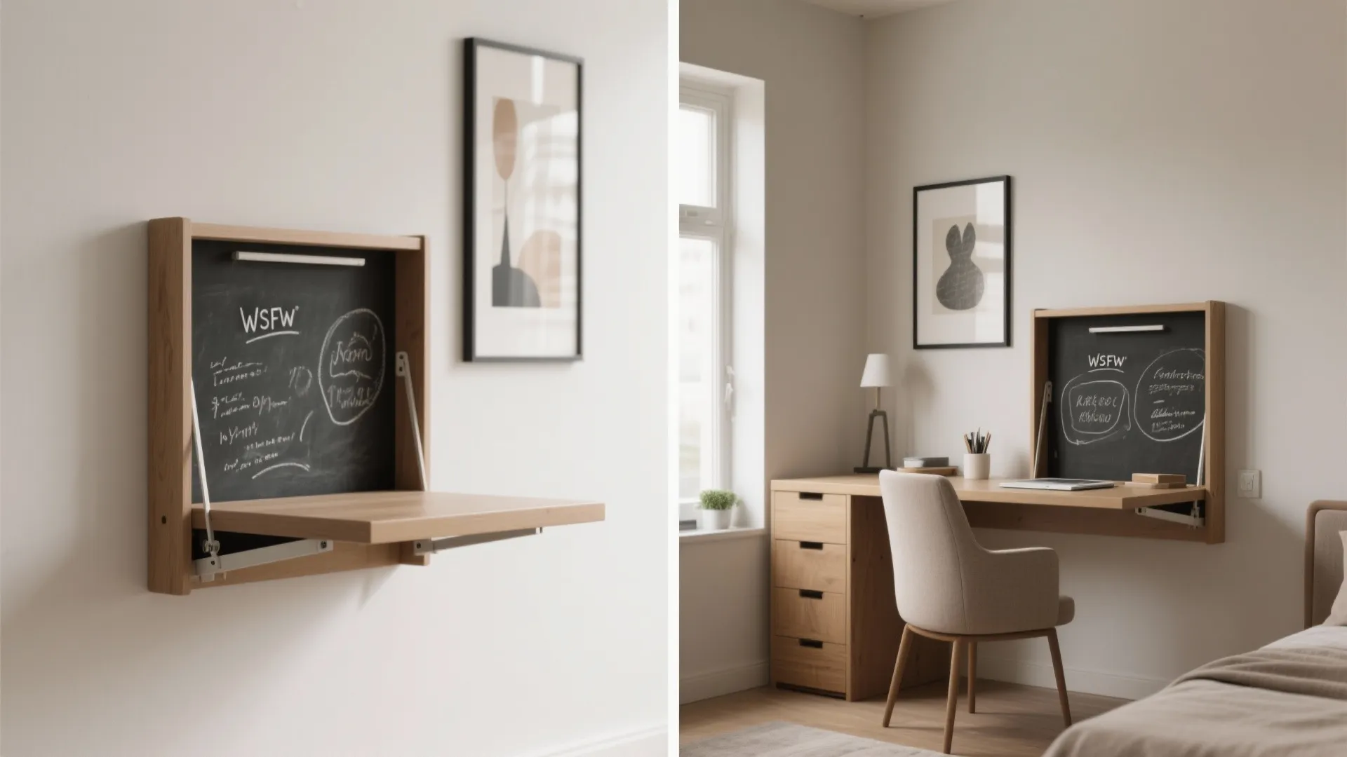 3. Fold-Down Wall Desk