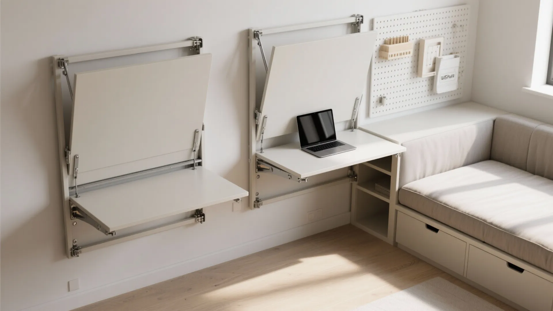 Fold-down Desk Adjacent to a Convertible Daybed