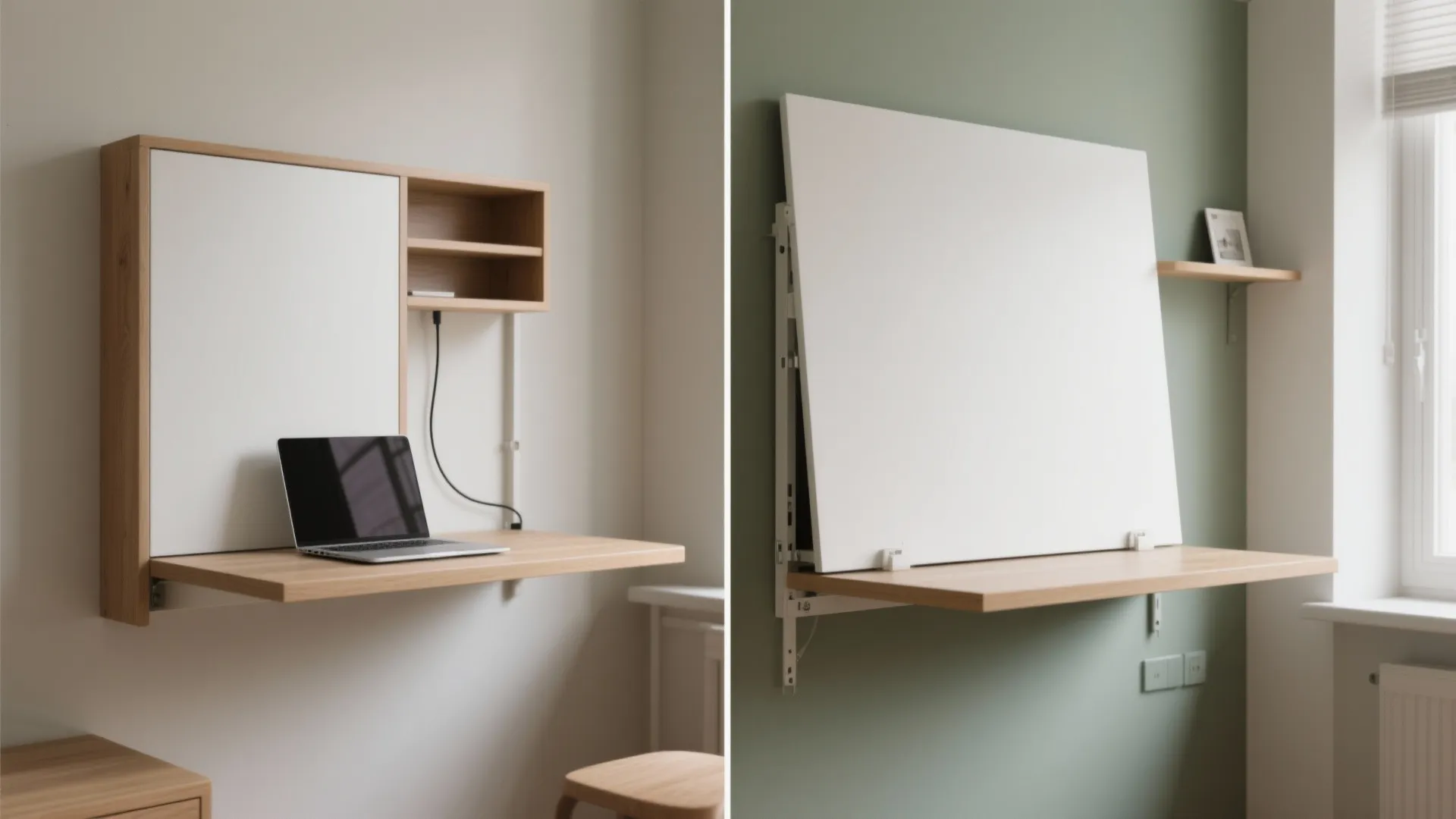 Wall-Mounted Fold-Down Desk