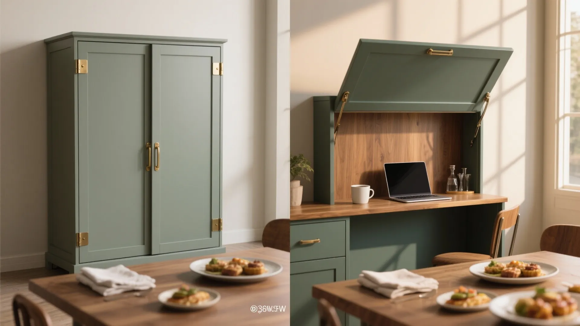 4. Fold-Down Surface: Hidden Desk or Serving Bar