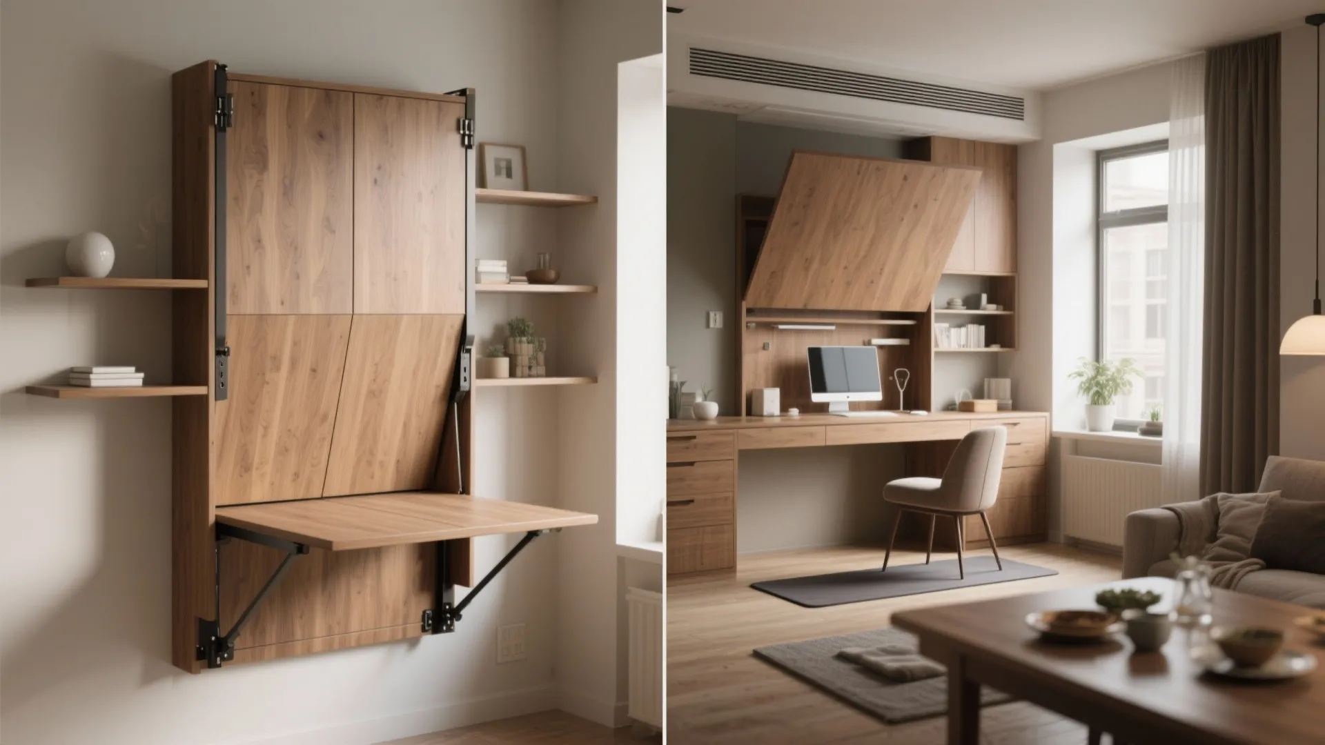 3. The Fold-Down Wall Desk