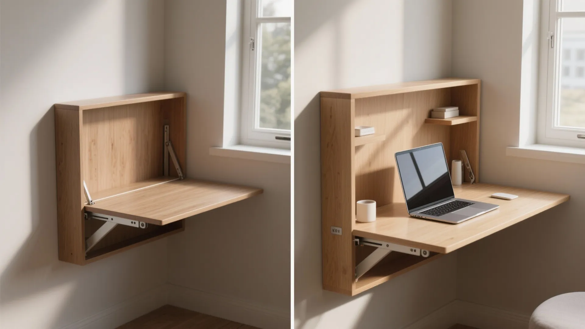 1. The fold-down floating corner desk