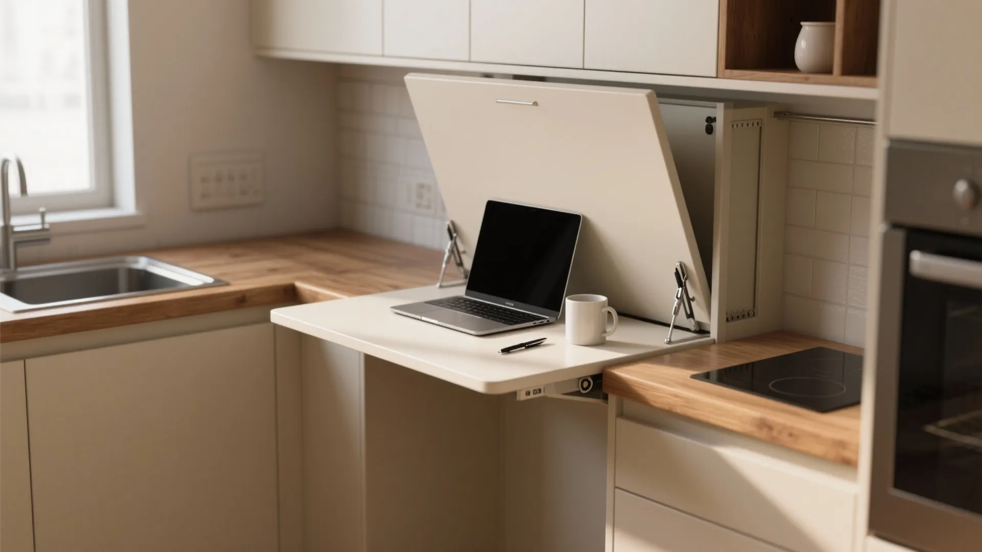 1. The Fold-Down Breakfast Desk
