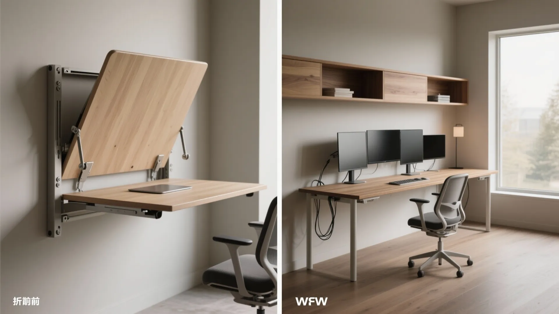3. Choose flexible desks and built-ins
