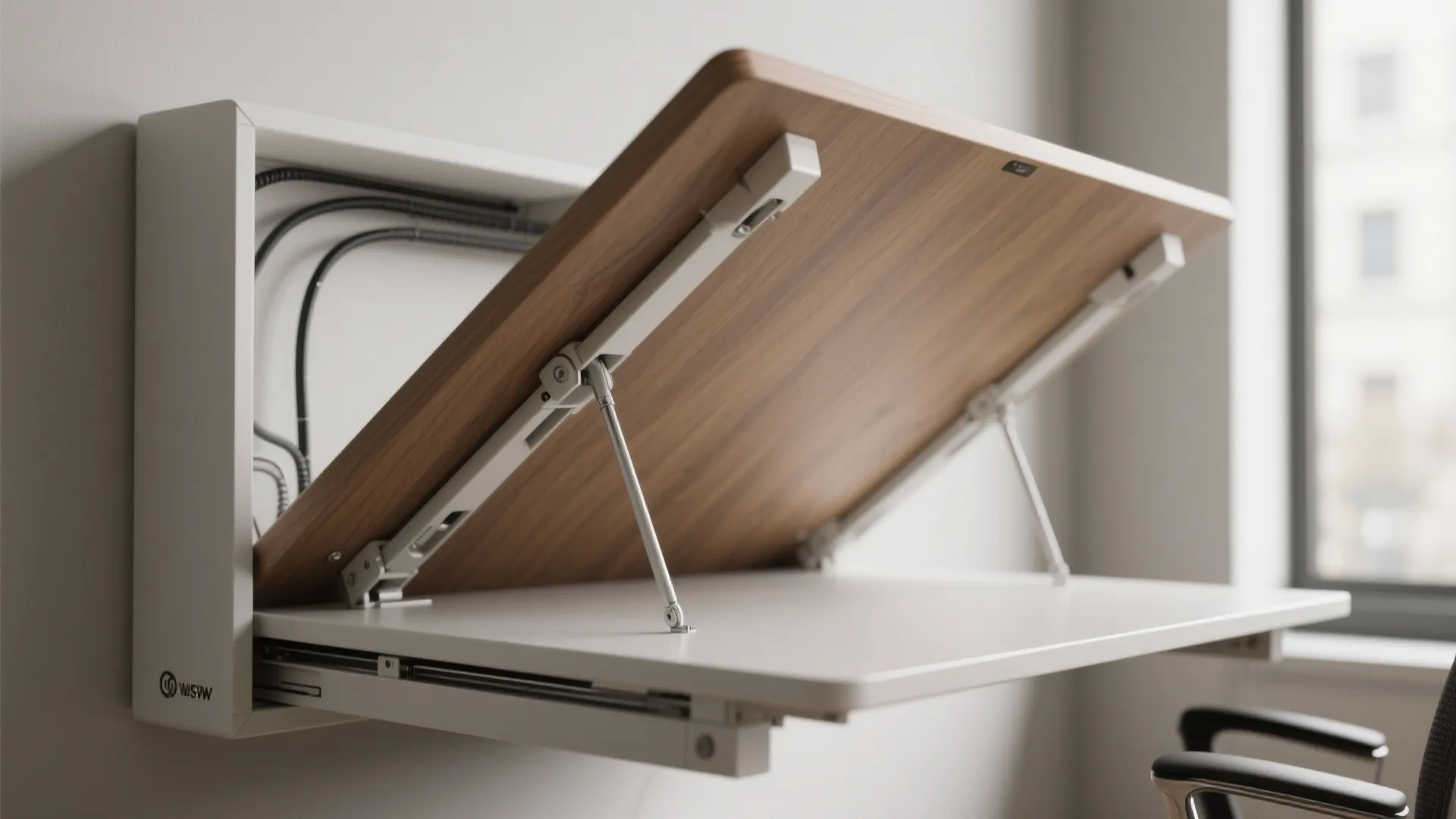 2. Fold-down desks and multipurpose surfaces