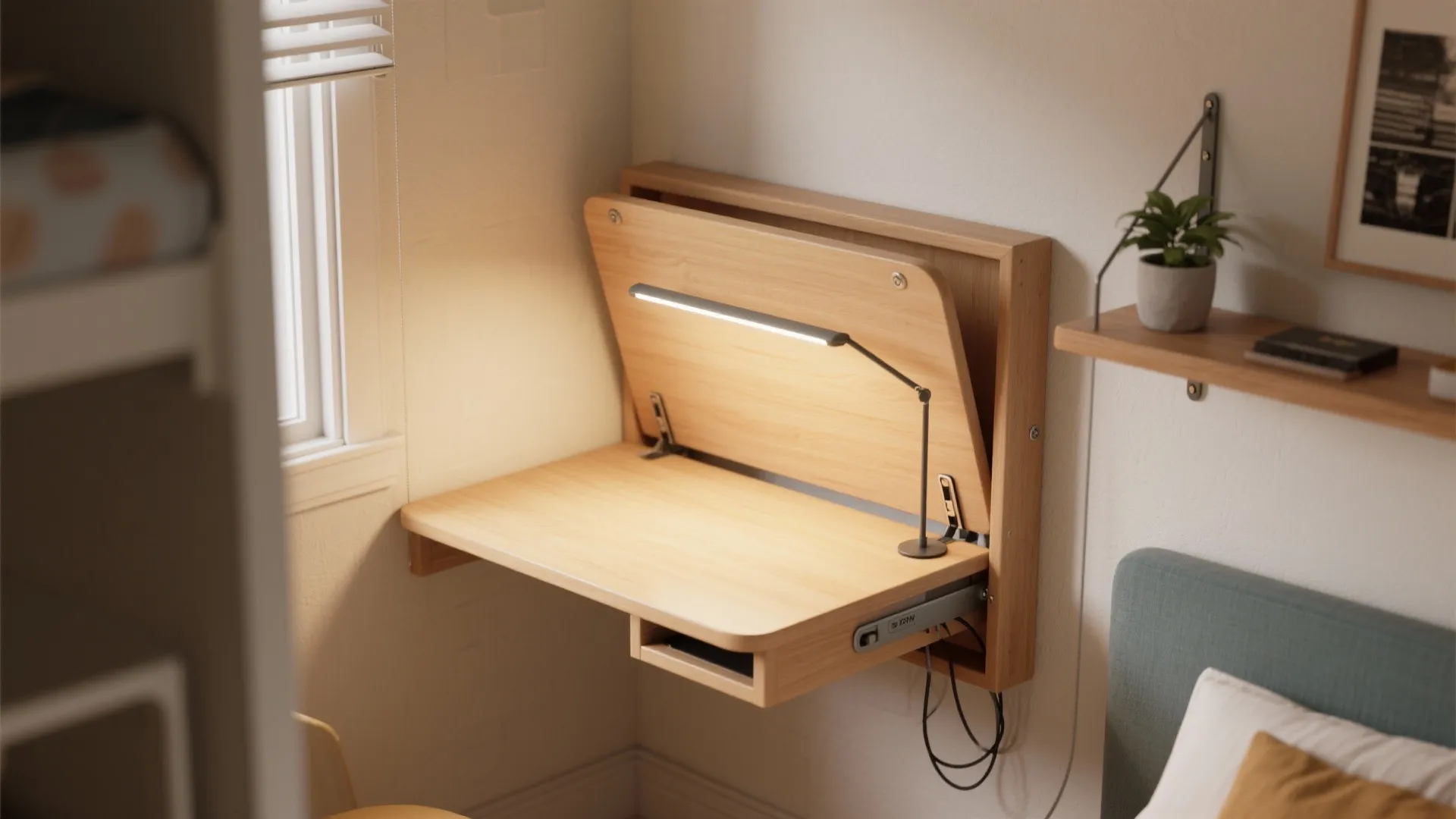 1. Fold-down wall desk