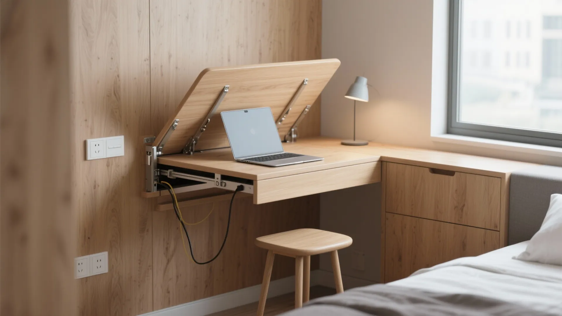 1. Fold-down wall desk