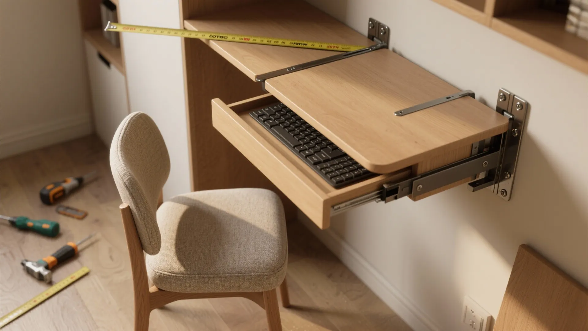 2. Fold-down desk: the Murphy desk that actually works