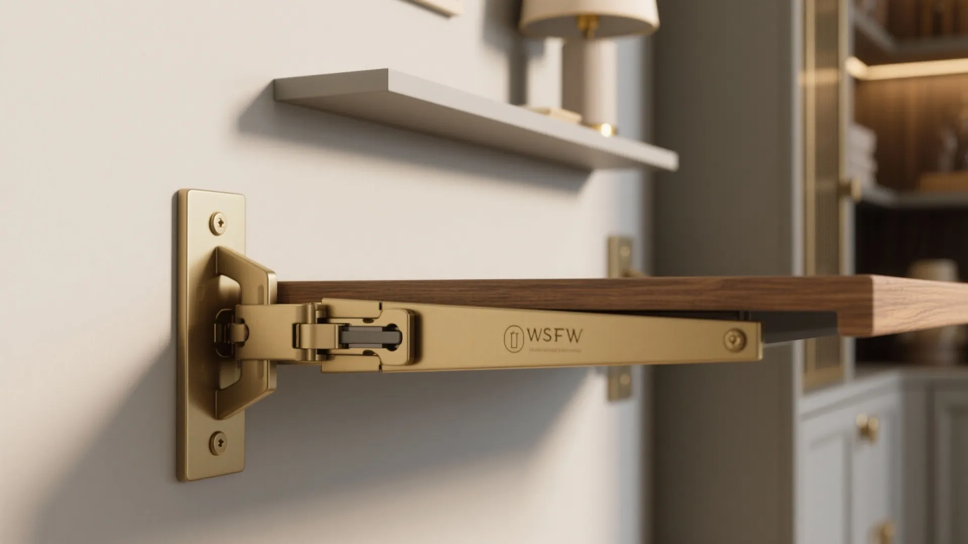 4. Fold-down wall desk near the buffet