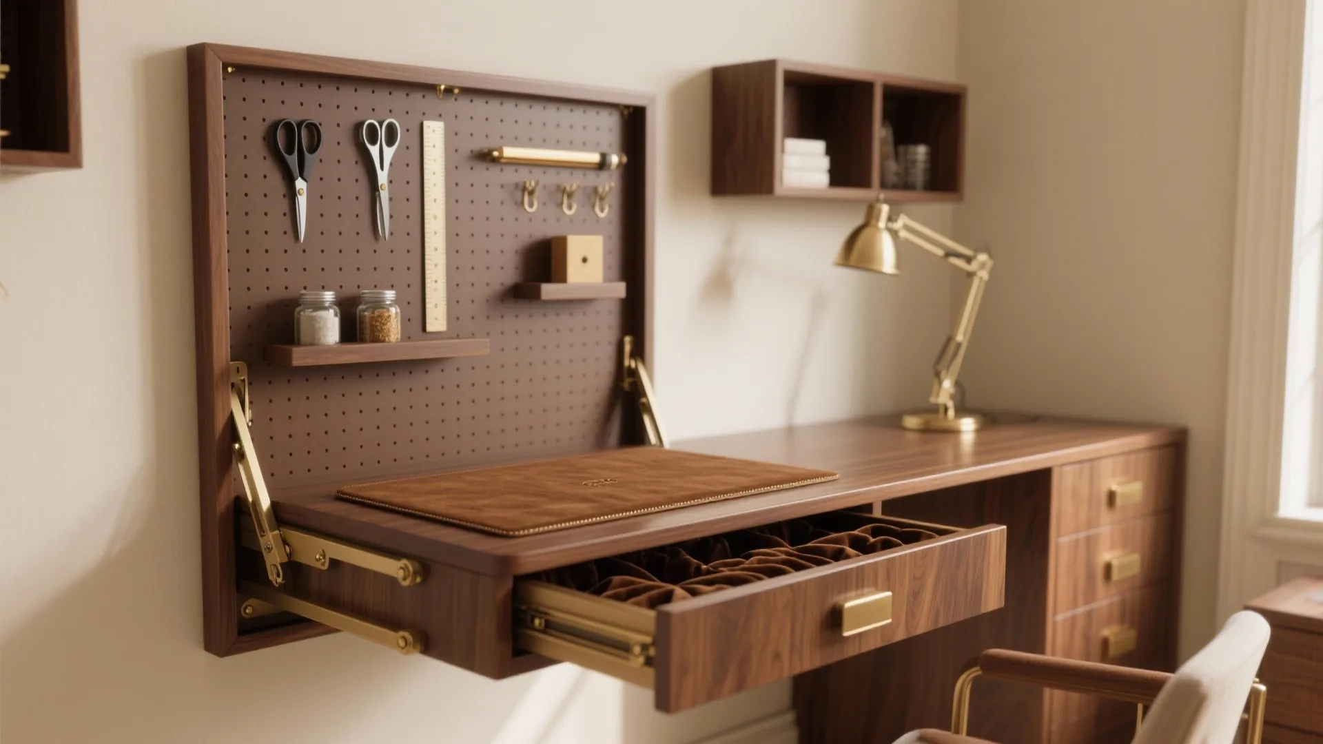 1. A Fold-Down Workstation That Feels Luxurious