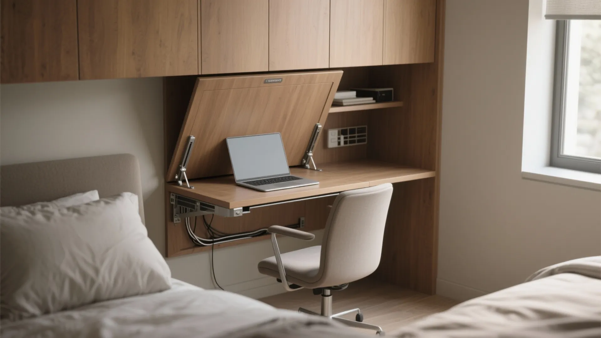1. The Fold-Down Desk Nook