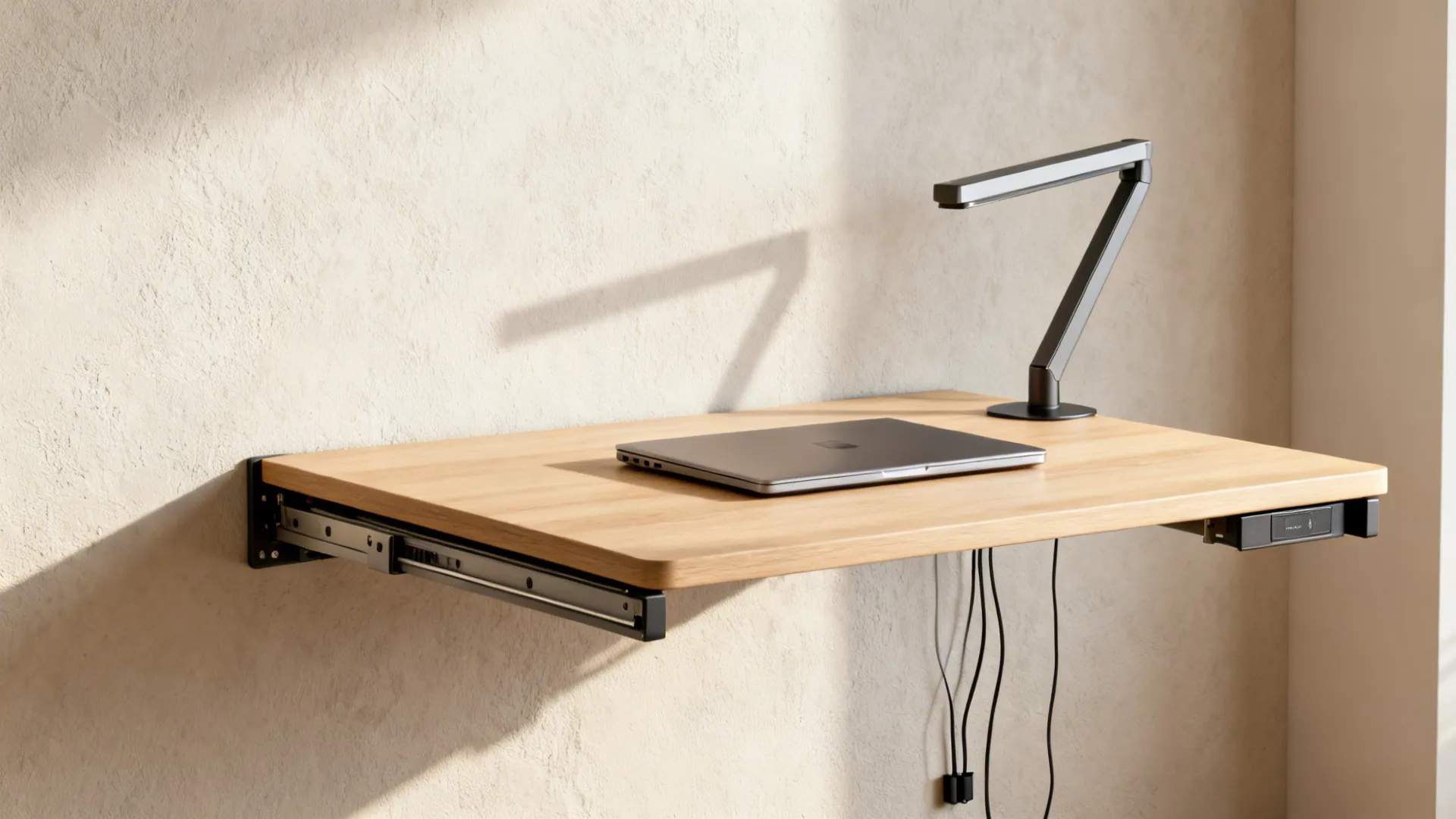 1. Wall-mounted fold-down desk