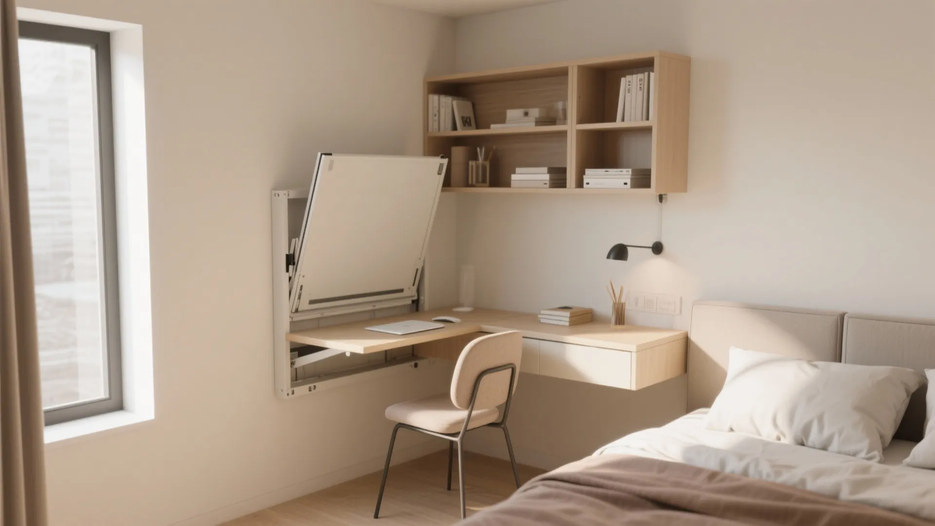 3. Fold-down Desk or Vanity