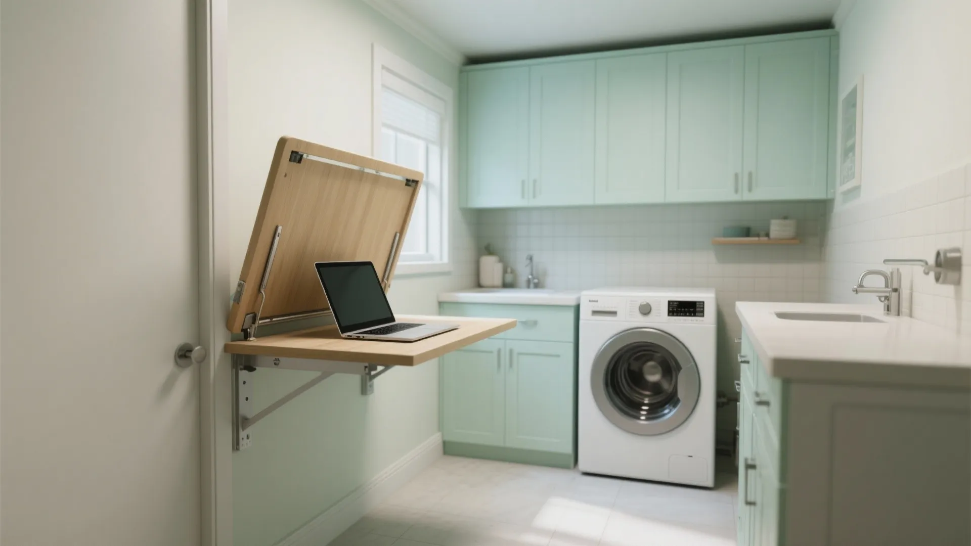 1. Use a Fold-Down Desk